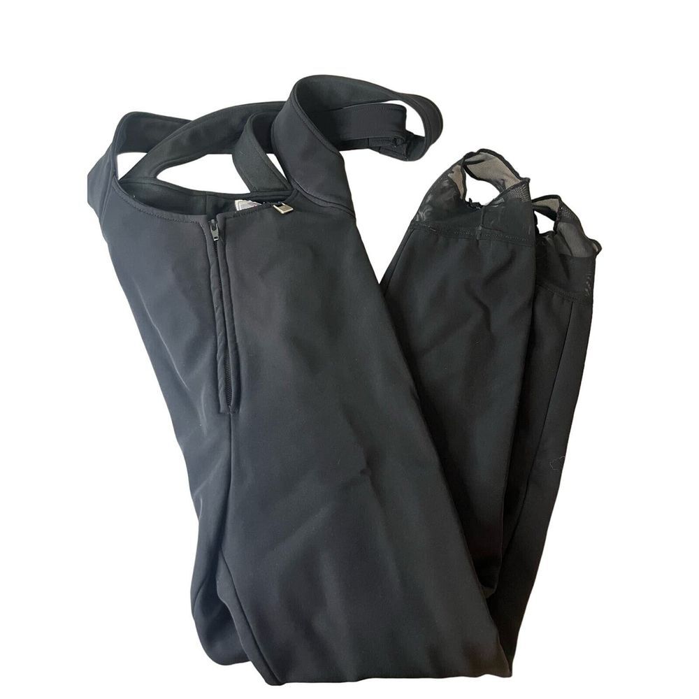 Vintage Nils Womens Size 8 Long Softshell Ski Pant Black Stir Up Bottom Jumpsuit
